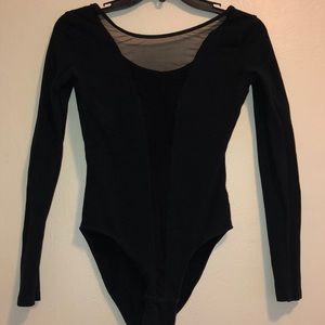 Sheer low cut bodysuit